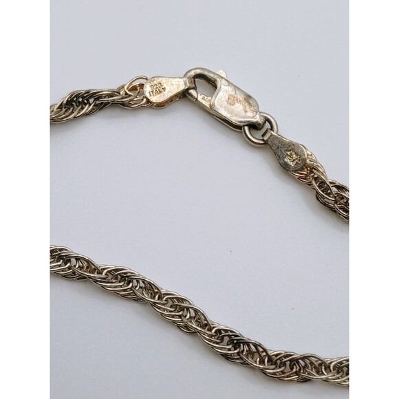Vintage Italian 925 Sterling Silver Woven Rope Bracelet P.R. Maker’s Mark - Picture 4 of 4